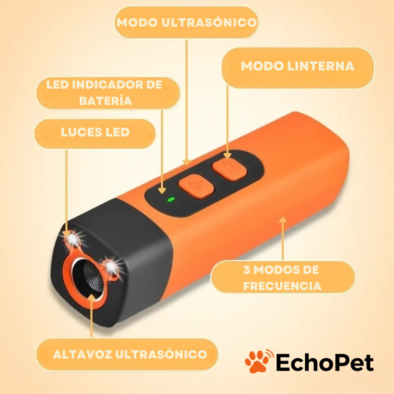 EchoPet™ - Dispositivo de Entrenamiento Ultrasónico y Control de Conducta